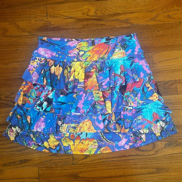 Dona Jo Skort Size 2 Large Blue Multi Athletic Tennis Pickleball - Picture 5 of 9